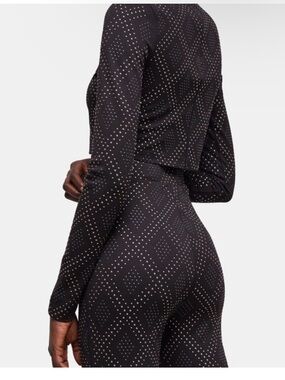 The Kooples Black Long-Sleeve Sparkly Studded Top and Pant Set